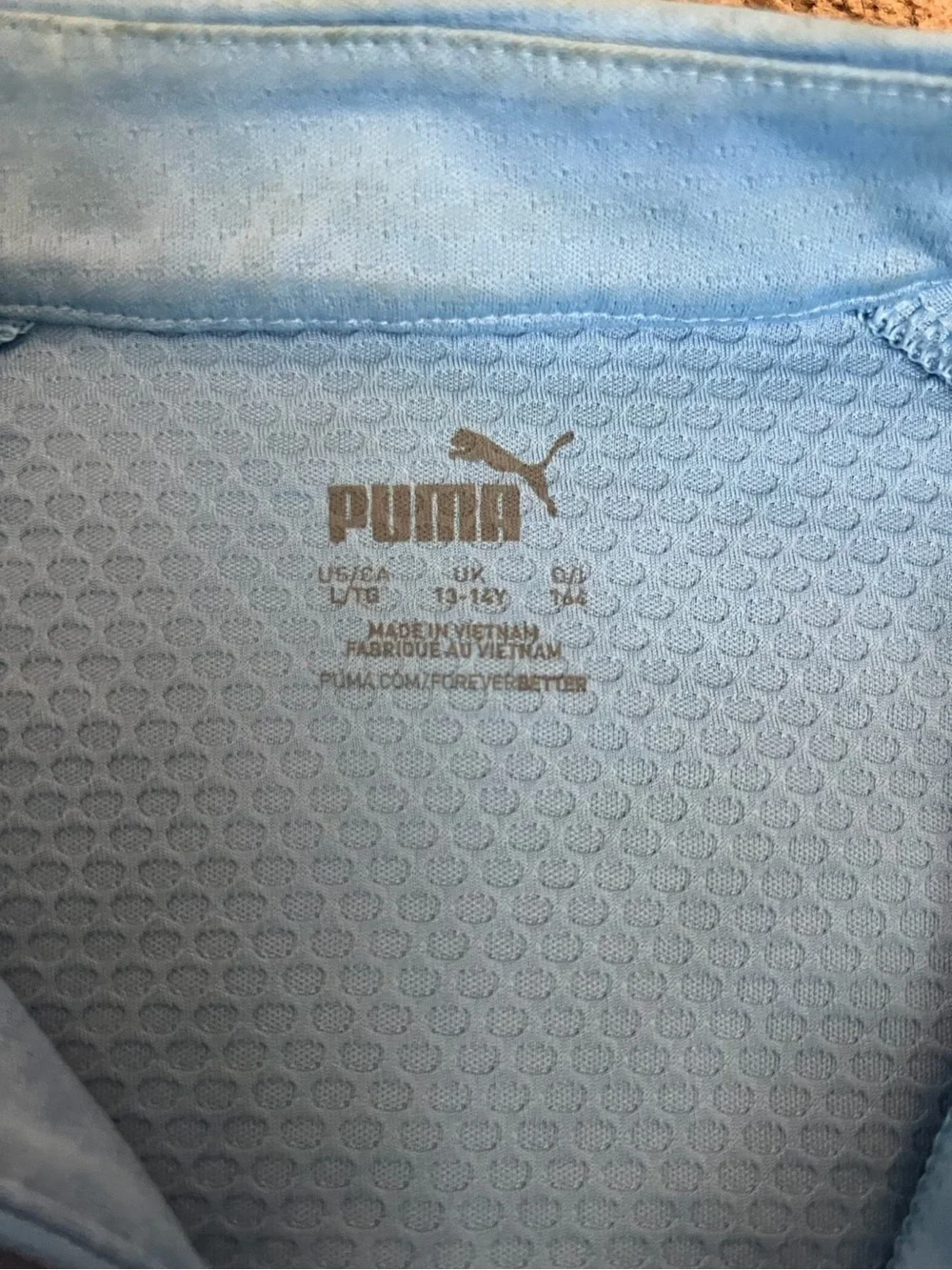 Puma Kids Light Blue Manchester City Quarter-Zip Top